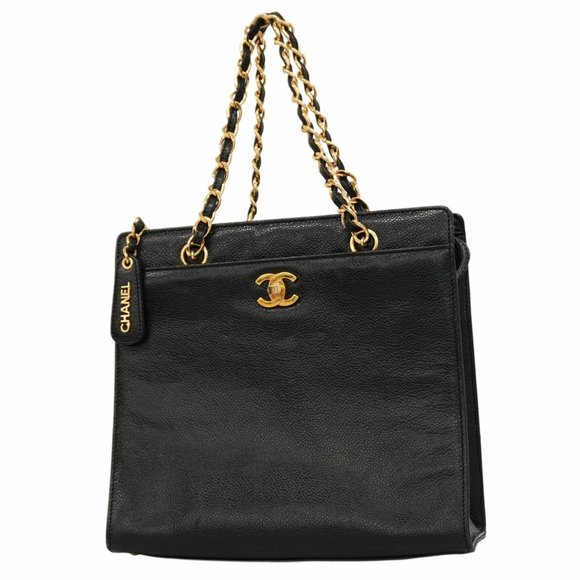 CHANEL Handbags - Chanel Shoulder Bag Chain Caviar Skin Black Women's